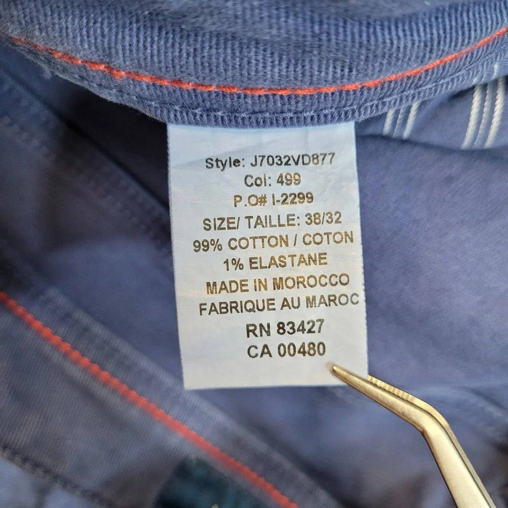 Ballin Modern Straight Leg Pants Mens 38x32 Blue Gray Cotton Stretch J7032VD877